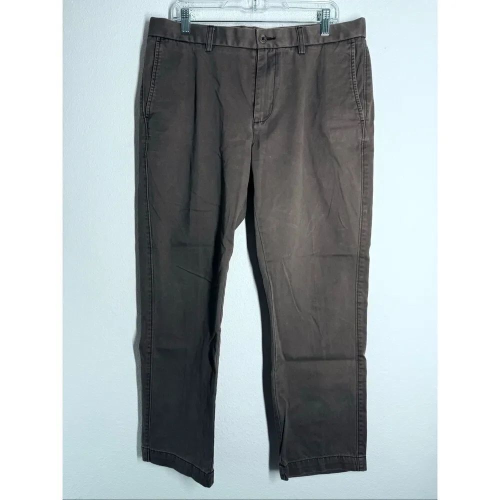 Roundtree & Yorke Chino Casual Pants Mens Size 36 X 28 Brown 5 Pocket